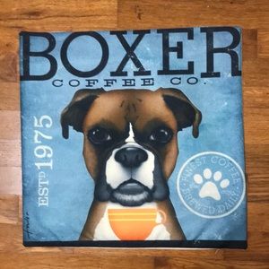 3/$20 - 18x18 Boxer Dog Coffee Company Pillow Cover